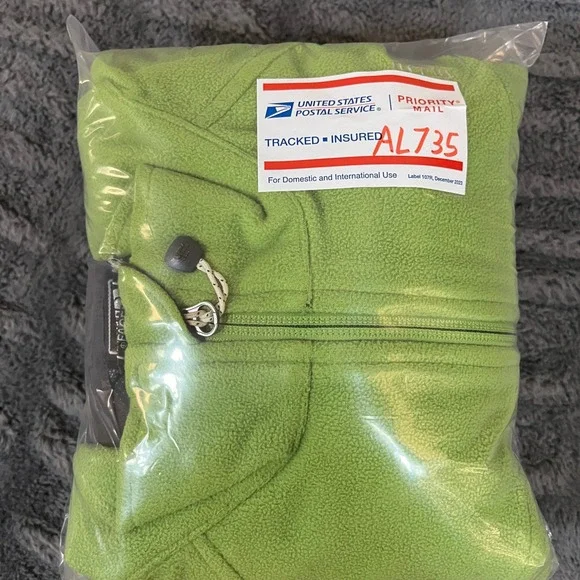 The North Face Womens Fleece Jacket Lime Green Windwall Full Zip L G - Picture 8 of 8